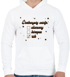 printfashion Érzékenység szintje - Férfi kapucnis pulóver - Fehér (8523216)
