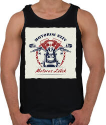 printfashion Motoros szív, motoros lélek - Férfi atléta - Fekete (6361348)