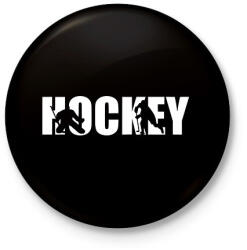 printfashion Hockey - Kitűző, hűtőmágnes - Fekete (15641095)