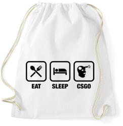 printfashion EAT SLEEP CSGO - Sportzsák, Tornazsák - Fehér (974435)