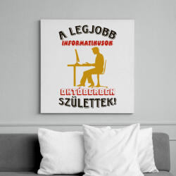 printfashion Informatikus férfi szülinapja október - Vászonkép - Fehér (6638859)