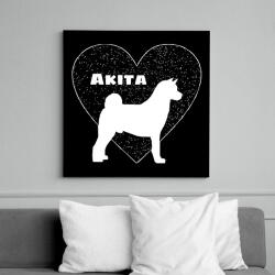 printfashion Akita - Vászonkép - Fekete (6652264)