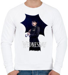 printfashion Wednesday art - Férfi pulóver - Fehér (11564933)