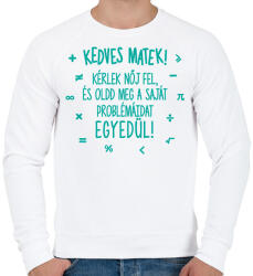 printfashion Kedves matek! - Férfi pulóver - Fehér (15618615)