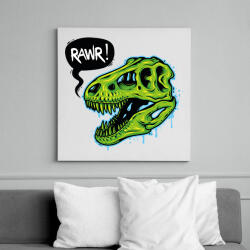 printfashion Rawr - Dinoszaurusz koponya - Vászonkép - Fehér (6931694)