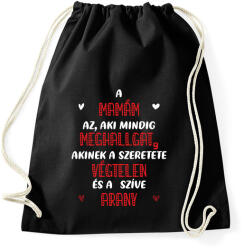printfashion A mamám az, aki mindig meghallgat - Fehér - Sportzsák, Tornazsák - Fekete (7063369)