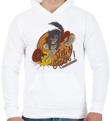 printfashion Let's rock! - Gitáros minta - Férfi kapucnis pulóver - Fehér (6374503)