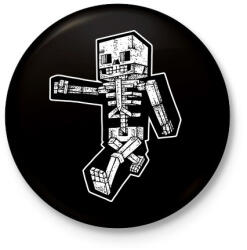 printfashion Minecraft csontváz - Kitűző, hűtőmágnes - Fekete (3094513)