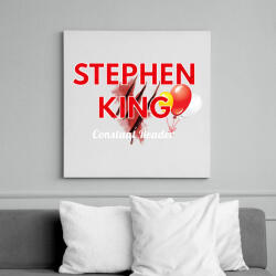 printfashion stephen king állandó olvasója - Vászonkép - Fehér (6628059)