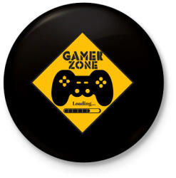 printfashion Gamer zone - Kitűző, hűtőmágnes - Fekete (5308593)