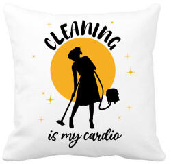 printfashion Cleaning is my cardio - Párnahuzat, Díszpárnahuzat - Fehér (9285243)