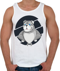printfashion Muscle dog - Férfi atléta - Fehér (2941302)