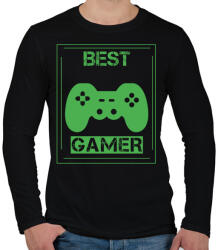 printfashion Gamer - Férfi hosszú ujjú póló - Fekete (4229059)