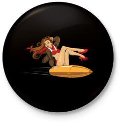 printfashion Pinup Bullet - Kitűző, hűtőmágnes - Fekete (3094425)