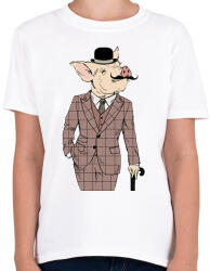printfashion British style Pig - Gyerek póló - Fehér (1247415)