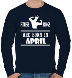 printfashion Fitnessz királyok áprilisban születtek - Férfi pulóver - Sötétkék (1395075)