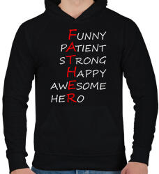 printfashion Father - Férfi kapucnis pulóver - Fekete (2116979)
