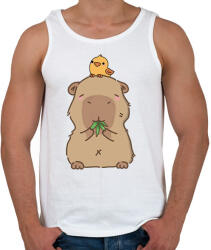 printfashion Capybara kismadárral - Férfi atléta - Fehér (13856463)