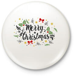 printfashion Merry Christmas - Kitűző, hűtőmágnes - Fehér (5613520)