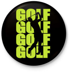 printfashion Golf Golf Golf - Kitűző, hűtőmágnes - Fekete (15842886)