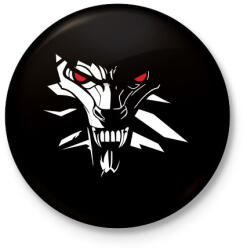 printfashion White Wolf - Kitűző, hűtőmágnes - Fekete (3100312)