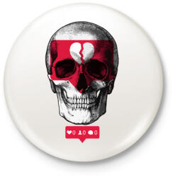 printfashion Deathgram - Kitűző, hűtőmágnes - Fehér (3083262)