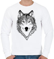printfashion Wolf - Férfi pulóver - Fehér (2669554)