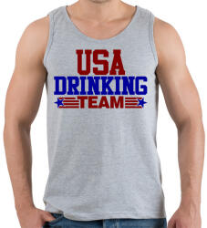 printfashion USA drinking team - Férfi atléta - Sport szürke (1212929)