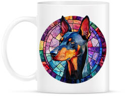 printfashion Ólomüveg Doberman - Bögre - Fehér (16702878)