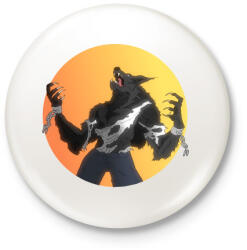 printfashion Vérfarkas - Kitűző, hűtőmágnes - Fehér (14148045)