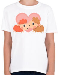 printfashion Bárány love - Gyerek póló - Fehér (2192462)