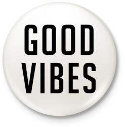 printfashion Good Vibes - Kitűző, hűtőmágnes - Fehér (3080538)