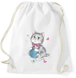 printfashion Cuki cicás póló - Sportzsák, Tornazsák - Fehér (1012585)