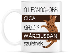 printfashion A legnagyobb cica gazdi - hónappal - Bögre - Fehér (6307046)