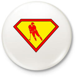 printfashion Super Jégkorongos - Kitűző, hűtőmágnes - Fehér (11715978)