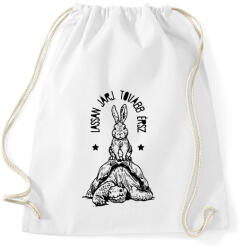 printfashion Lassan járj - Sportzsák, Tornazsák - Fehér (13326393)