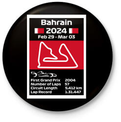 printfashion Bahrain Grand Prix 2024 - Kitűző, hűtőmágnes - Fekete (15670218)