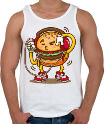 printfashion Hamburger - Férfi atléta - Fehér (4171944)