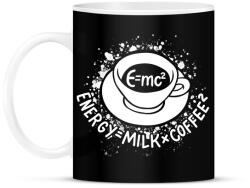 printfashion E=mc2, Energy=MilkxCoffee2 - Bögre - Fekete (16738647)