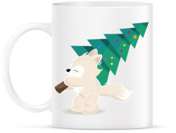 printfashion Karácsony - kis rókával - Bögre - Fehér (4089207)