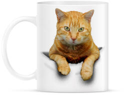 printfashion Cica zsebben - Bögre - Fehér (14754244)