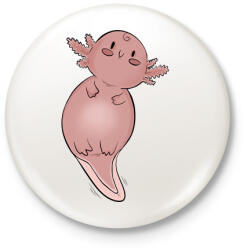 printfashion Axolotl - Kitűző, hűtőmágnes - Fehér (13612067)