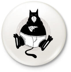 printfashion Dagi macska - Kitűző, hűtőmágnes - Fehér (4045127)