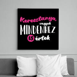 printfashion Keresztanya vagyok - fehér - Vászonkép - Fekete (7111043)