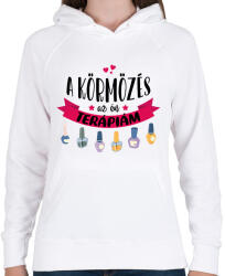 printfashion A körmözés az én terápiám - Női kapucnis pulóver - Fehér (8470338)