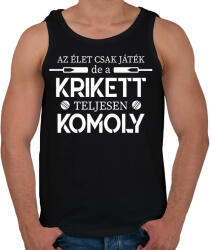 printfashion A krikett teljesen komoly - Férfi atléta - Fekete (15833925)