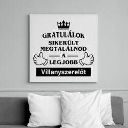 printfashion Gratulálok sikerült megtalálnod a legjobb villanyszerelőt - Vászonkép - Fehér (14586249)
