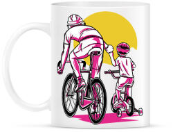 printfashion Apa és fia biciklin - Bögre - Fehér (9179153)