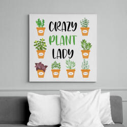 printfashion Crazy plant lady - Fekete - Vászonkép - Fehér (6979775)