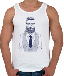 printfashion Retro Hipster - Férfi atléta - Fehér (1253119)